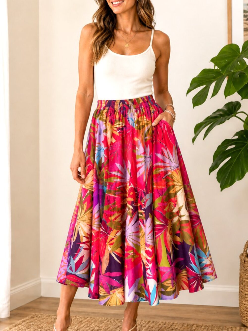 Rachel Zoe Skirt BohoTropical Dopamine Vacation